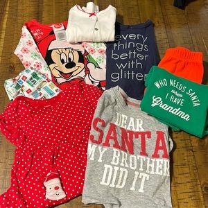 Holiday Christmas Bundle Minnie Santa Brother Glitter